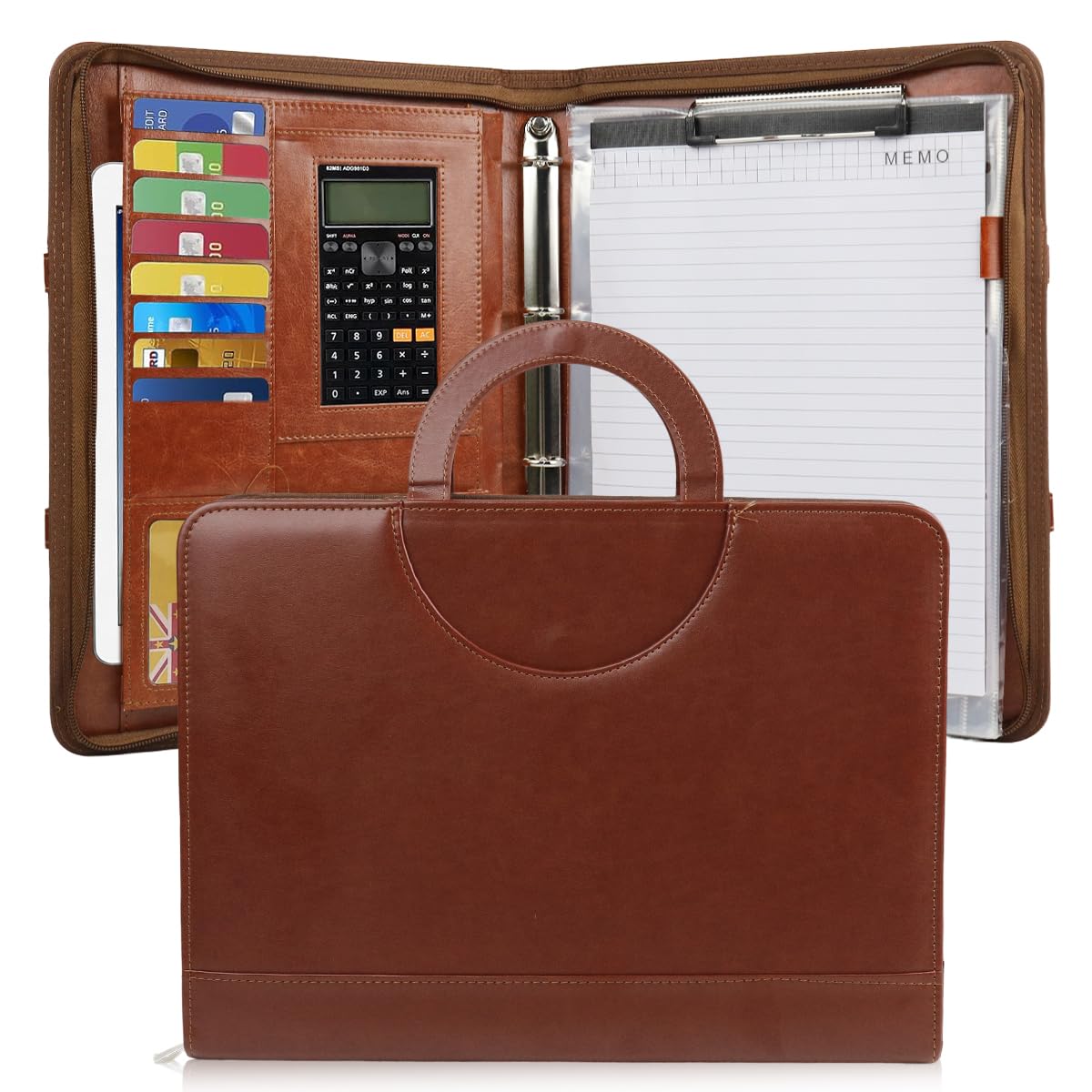 Climberty A4 PU Leather Portfolio Binder Handbag - Waterproof Portfolio Binder with Multi Card Holder Clipboard & Zipper, Stylish Business Travel Document Organizer, 24x34 cm Climberty A4 PU Leather Portfolio Binder Handbag - Waterproof Portfolio Binder with Multi Card Holder Clipboard & Zipper, Stylish Business Travel Document Organizer, 24x34 cm